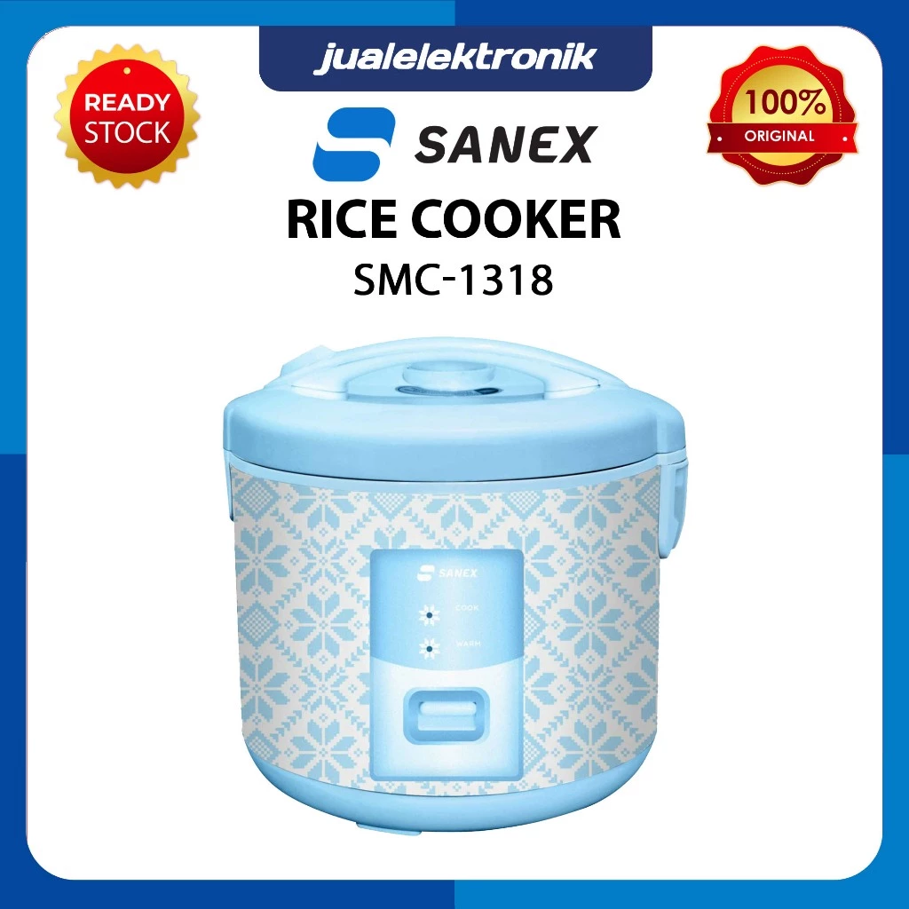 Sanex SMC-1318 SMC1318 – Rice Cooker 1.8 Liter 350 Watt 3in1 Biru Magic Com