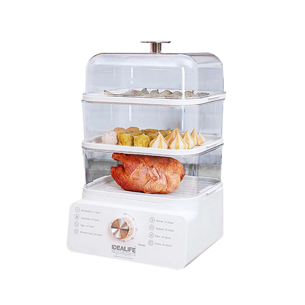 Idealife IL114A –Food Steamer 4 Liter 3 Layer 800 Watt Kukusan Listrik