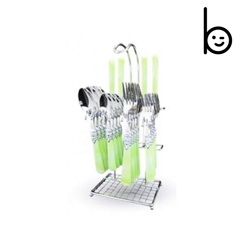 Oxone Sendok Makan Set 20 pcs with Chrome Stand OX9500 / Stainless