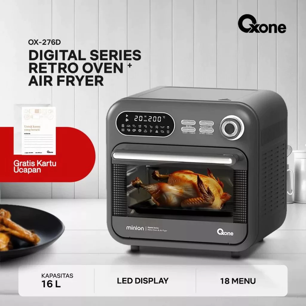 Oxone Retro Oven & Digital Air Fryer OX-276D - Kapasitas 16 Liter OX276D Minion Series