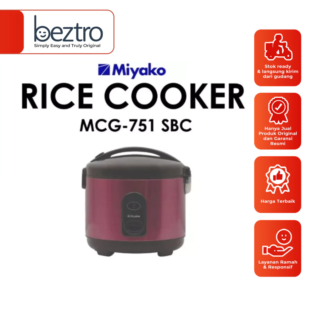 Miyako Magic Com MCG-751 SBC – Rice Cooker 3 Liter 650 Watt 2 in 1 Panci Nanoal MCG751SBC
