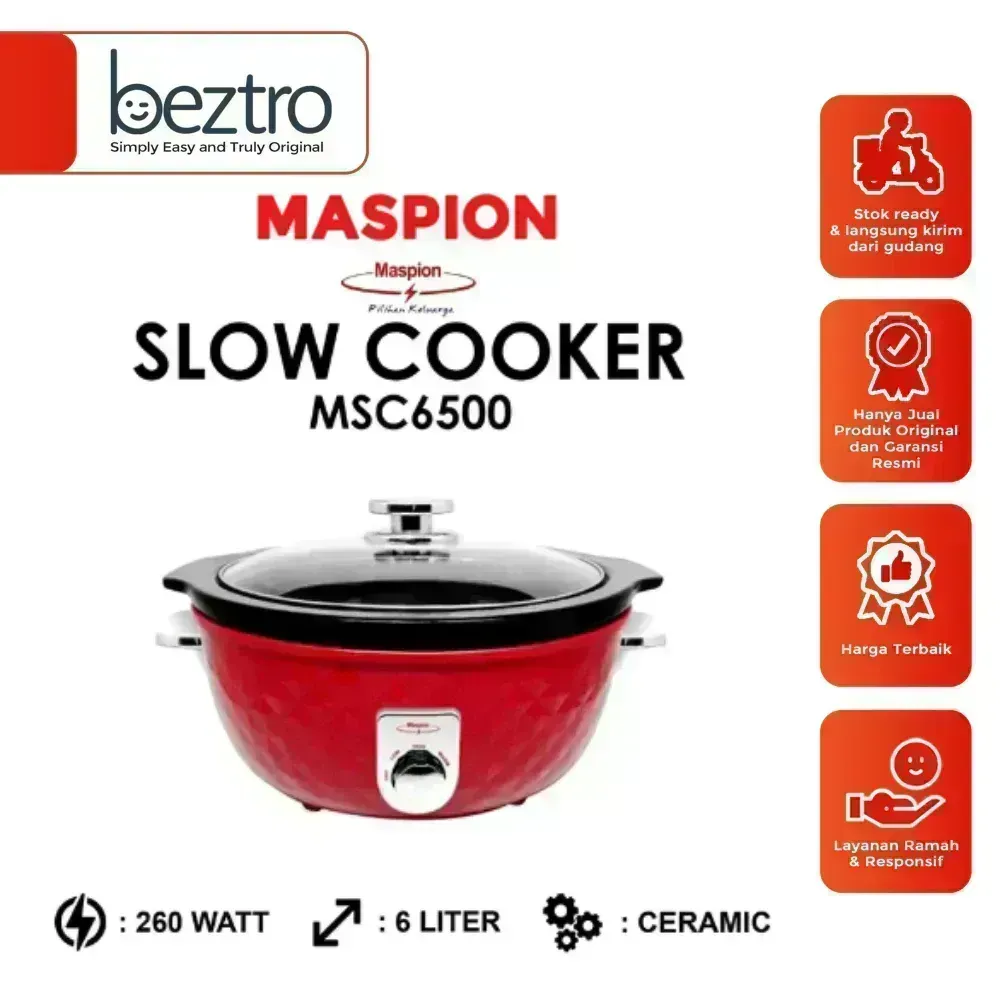 Maspion Slow Cooker MSC6500 - Slow Cook Masak Lambat MSC-6500 Kwali Listrik 6L 10W
