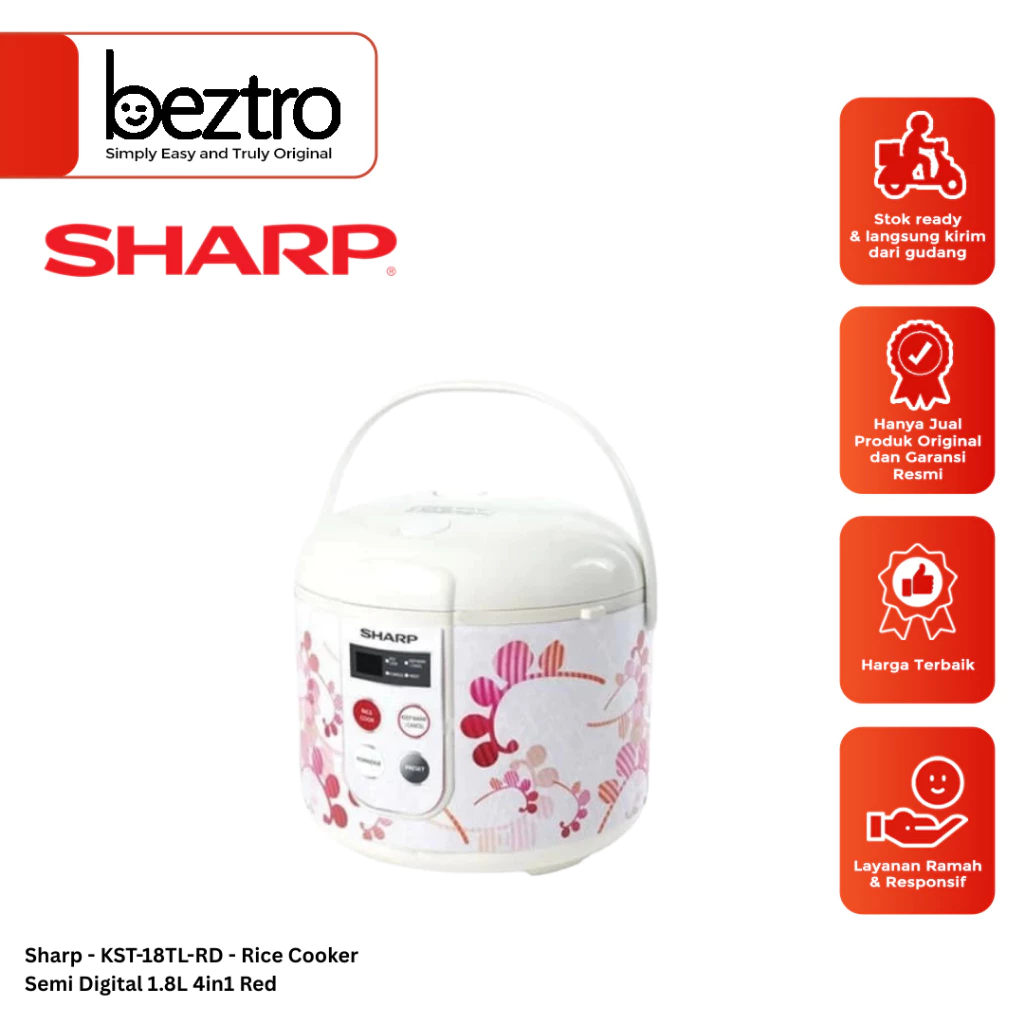 SHARP KST18TLRD KST-18 TLRD PENANAK NASI / MAGIC COM 1.8 LITER / RICE COOKER