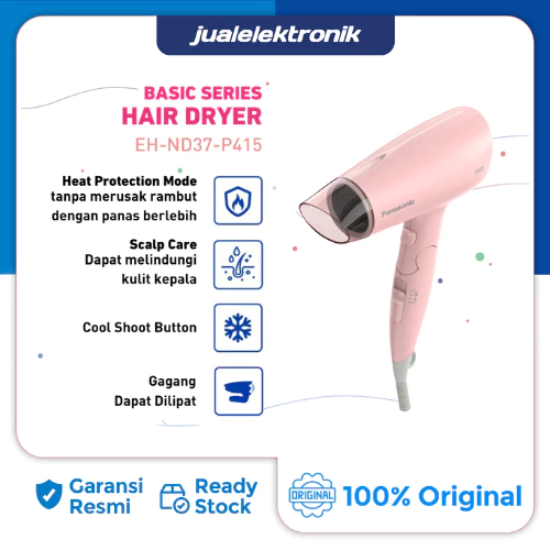 Panasonic Hair Dryer EH-ND37 EH-ND37P415 Pink Fast Dry