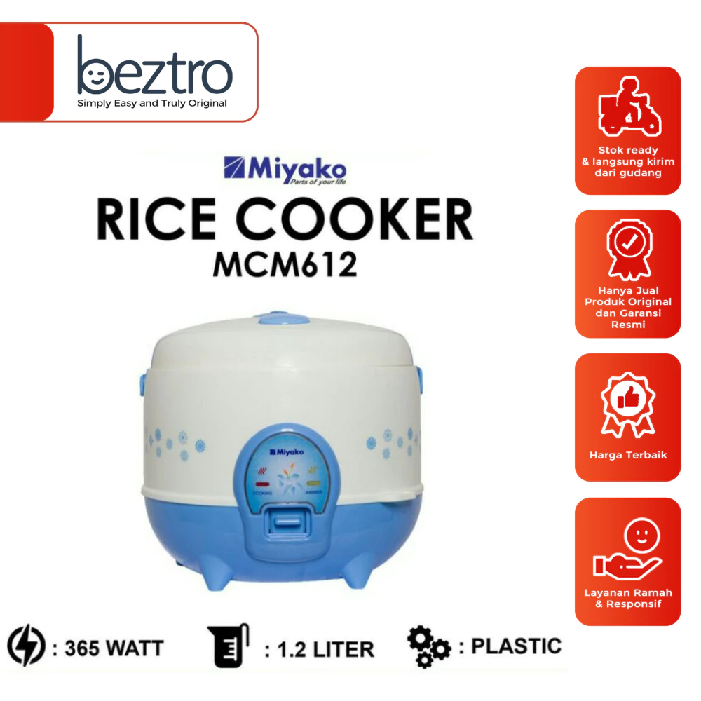 Miyako Magic Com 1.2 Liter - MCM612 MCM-612 Rice Cooker 3 in 1 Penanak Nasi