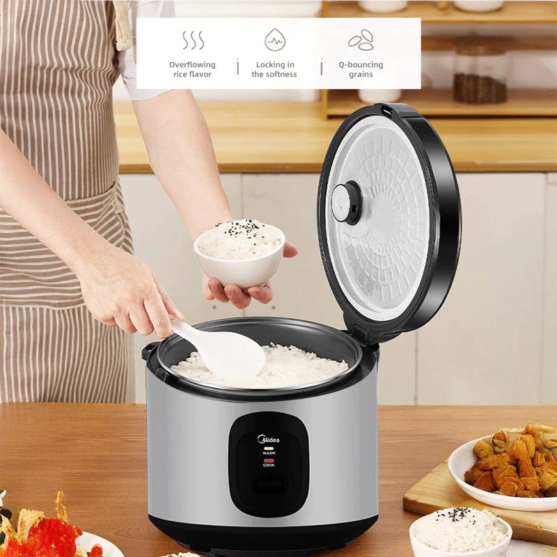 Midea Rice Cooker MB-YJ50301D(WP) Brown – Rice Cooker 1.8 Liter 400 Watt Crystal Gold Pot Non Stick