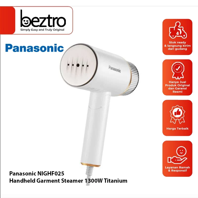 Panasonic NIGHF025 – Handheld Garment Steamer 1300 Watt Titanium Setrika Uap
