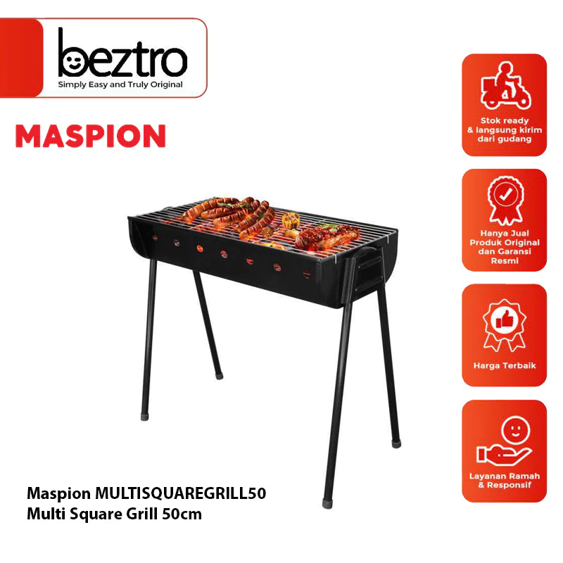 Maspion MULTISQUAREGRILL50 - Multi Square Grill 50cm-Pemanggang-Peralatan Masak-Non Stick-Original-New Arrival-Maspion