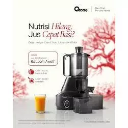 Oxone OX874N Classic Slow Juicer 1L- Jus Buah 95% Nutrisi Terjaga | Cold Press | Zero Metal | 150W