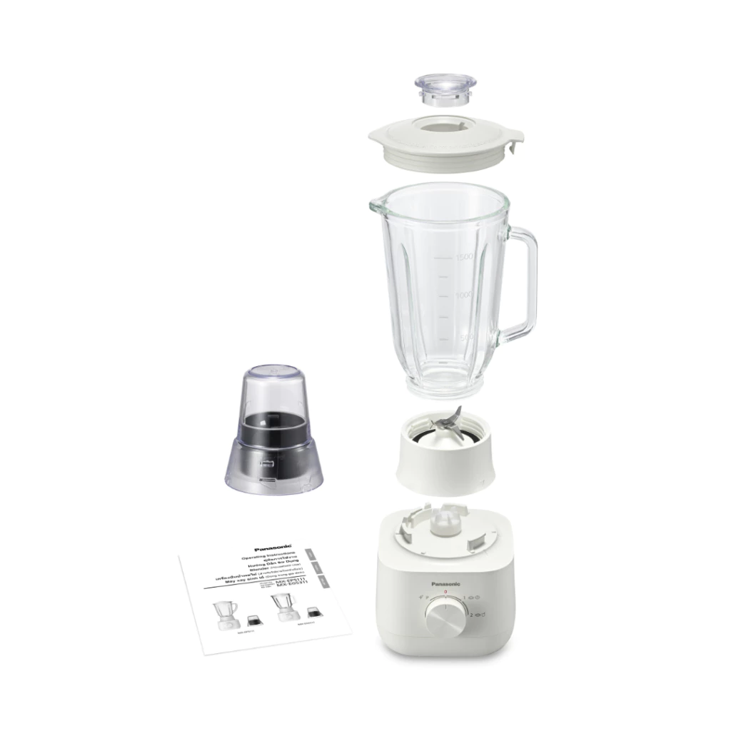 Panasonic Blender Kaca MX-EG5311 WSR – Blender Gelas 2 Liter 450 Watt 2 in 1 Putih MXEG5311WSR