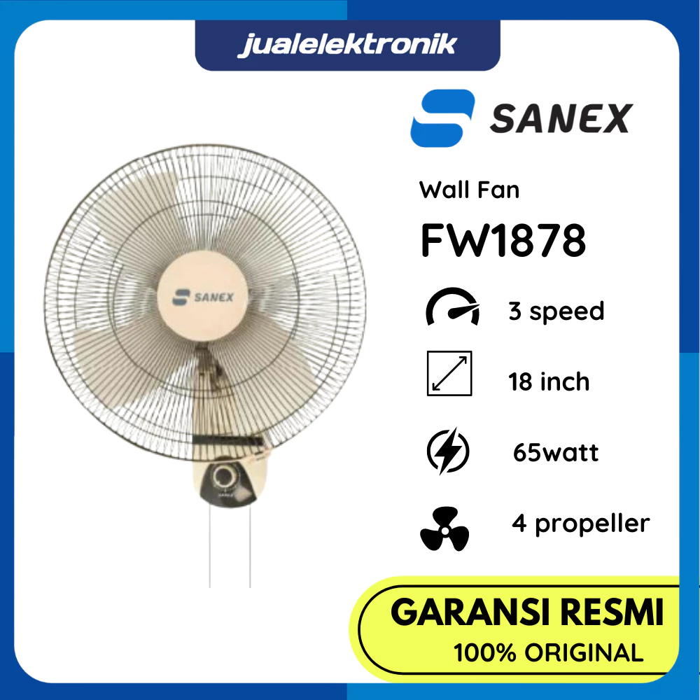 SANEX FW1878 FW-1878 Wall Fan Kipas Angin 18 inchi 65 Watt