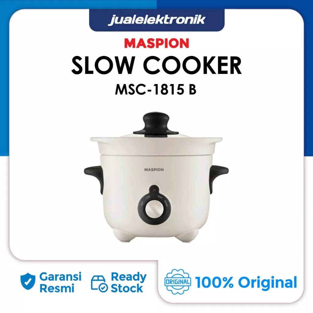 Maspion MSC-1815 B – Slow Cooker 1.5 Liter 140 Watt Panci Keramik Black MSC1815B