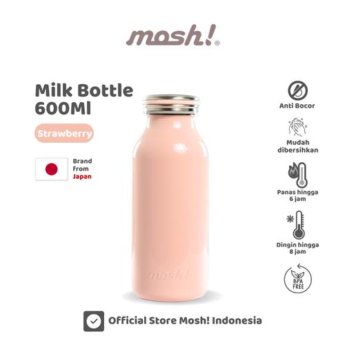 NEW! Mosh Milk Bottle - Botol Minum Stainless Steel 600ml - Strawberry