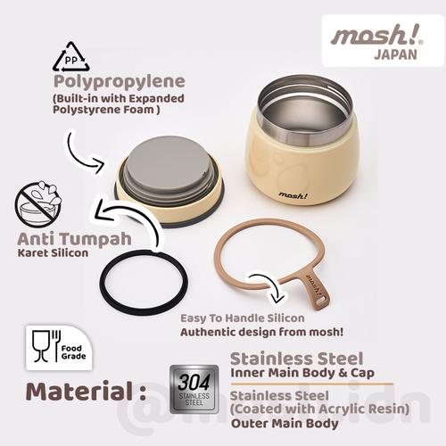 Mosh Food Pot -Wadah Tempat Makanan Termos Stainless Steel 350ML Wadah Vacuum