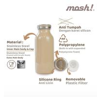 NEW! Mosh Milk Bottle - Botol Minum Stainless Steel 600ml Merah Minuman