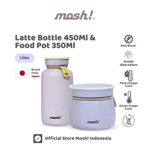 Mosh Bottle Latte Tumbler 450ML Lilac & Mosh Food Pot 350ML Lilac