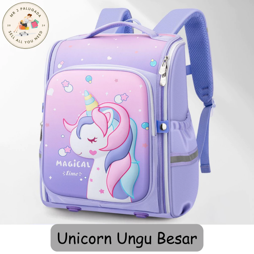 [Mr J] Tas Sekolah Anak TK SD SMP SMA Ransel 3D Gambar Timbul/School Bag Backpack Tahan Air Laki-Laki /Perempuan