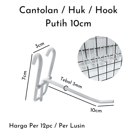 [Mr J] Cantolan Ram Kawat Putih / 12pc - Gantungan Aksesoris Hook Ram