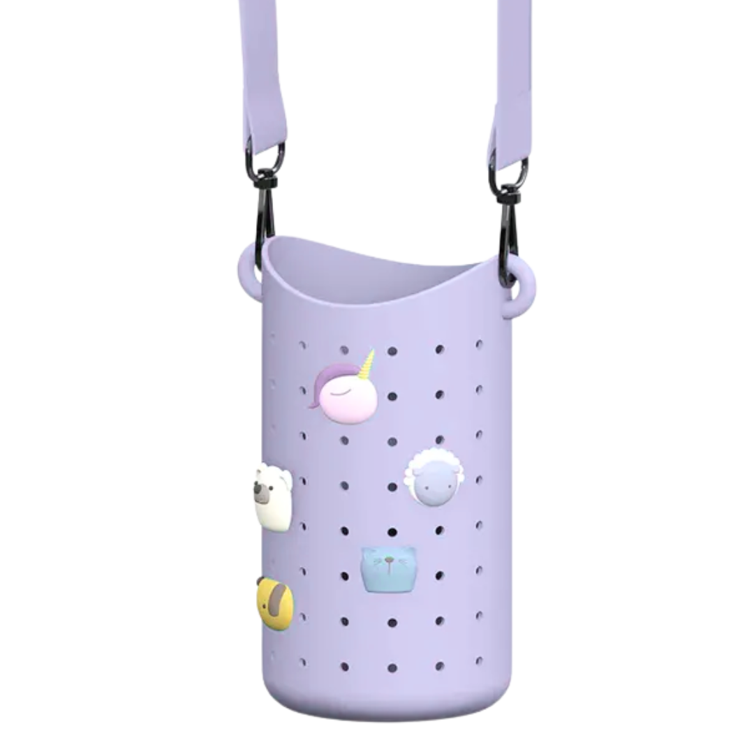 ASOBU Sling - Sarung Botol / Sarung Tumbler / Strap Tumbler Sillicone Jibbitz 460ML - Blue
