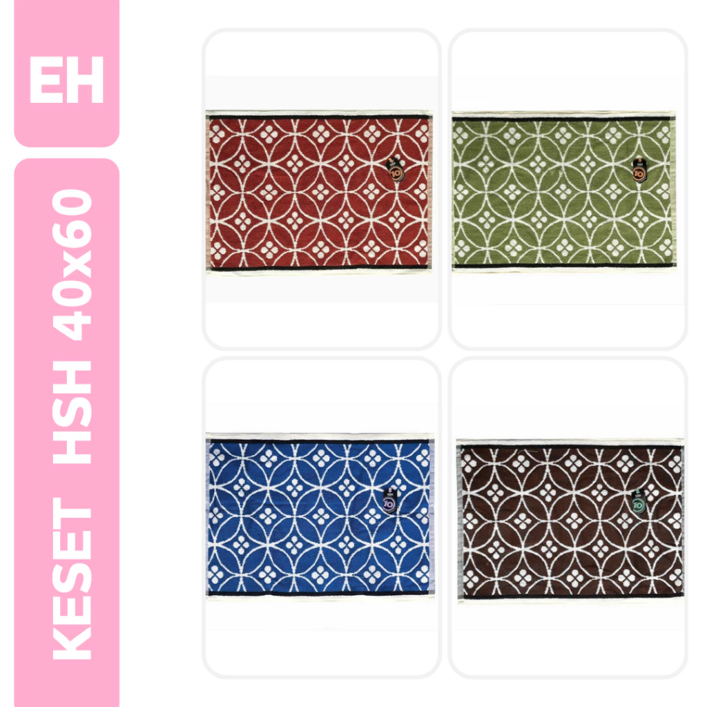 EMMEHOME - Keset Kaki Kamar Mandi Anti Slip Tebal Bahan Katun Menyerap Air HSH 40x60