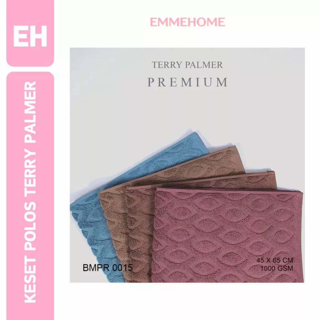 EMMEHOME - Keset Handuk Kamar Mandi - Bath Mat Terry Palmer 42x68 Bahan Full Cotton