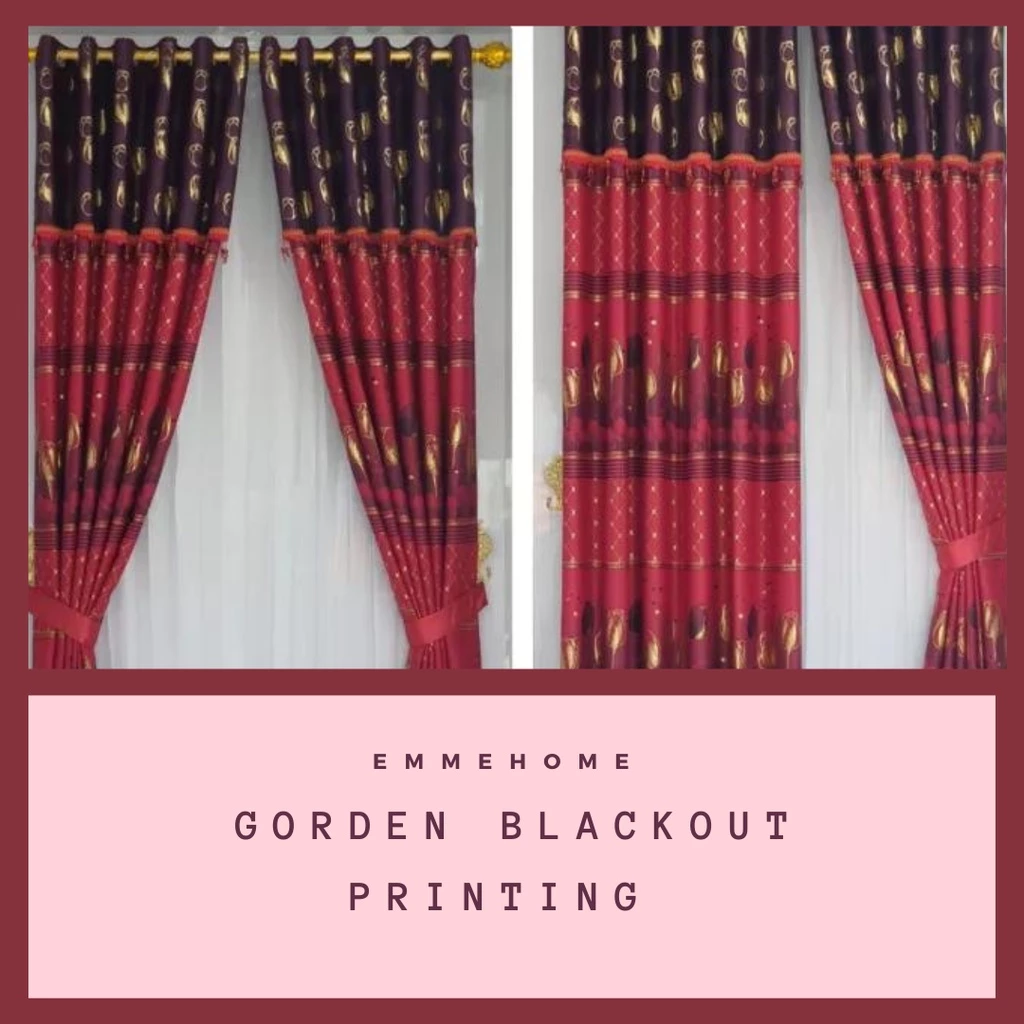 EMMEHOME - Gorden Pintu Jendela FULL Blackout Premium Import Tebal 130x220
