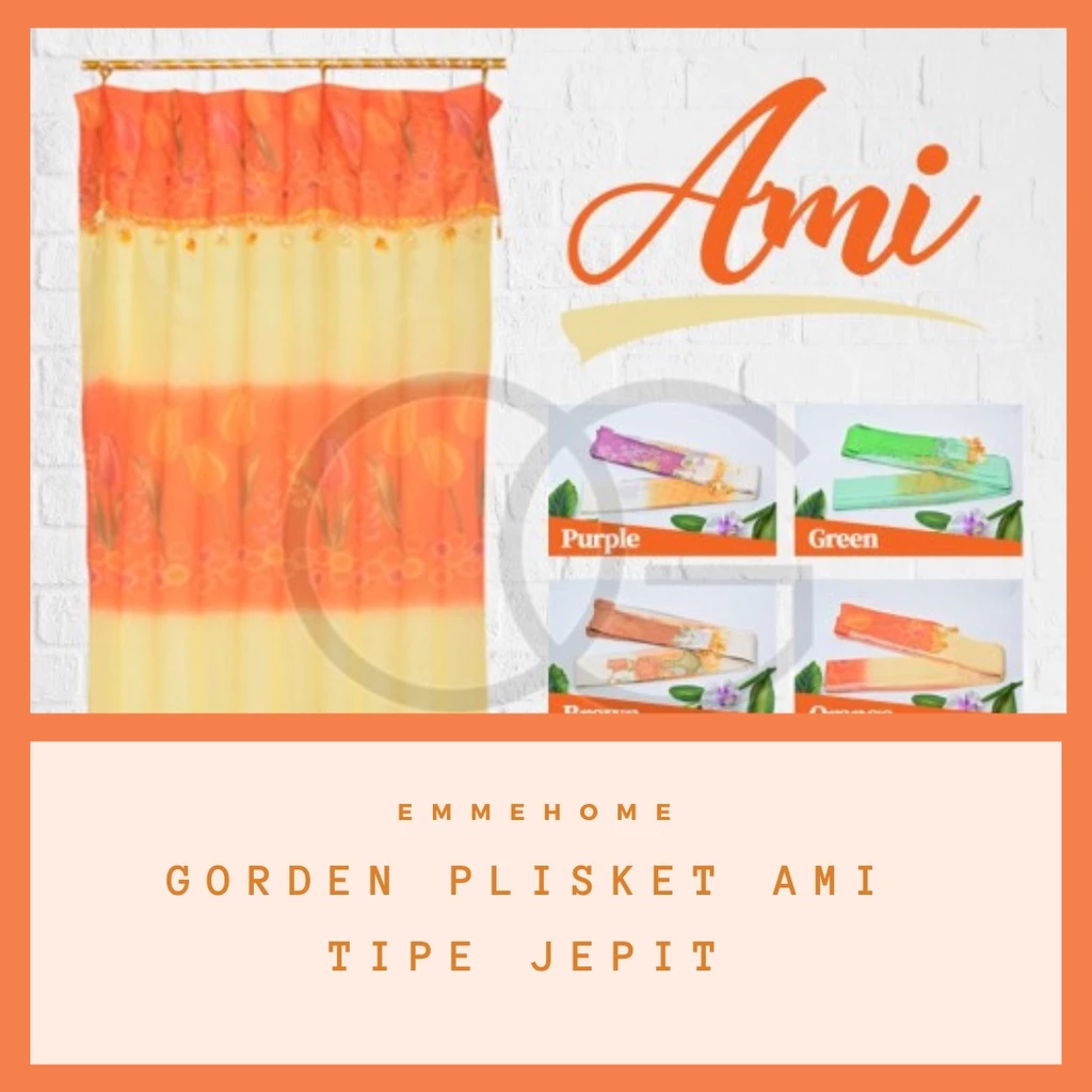 GORDEN JENDELA PANJANG MOTIF AESTHETIC BUNGA - AMI JEPIT UKURAN 100x200