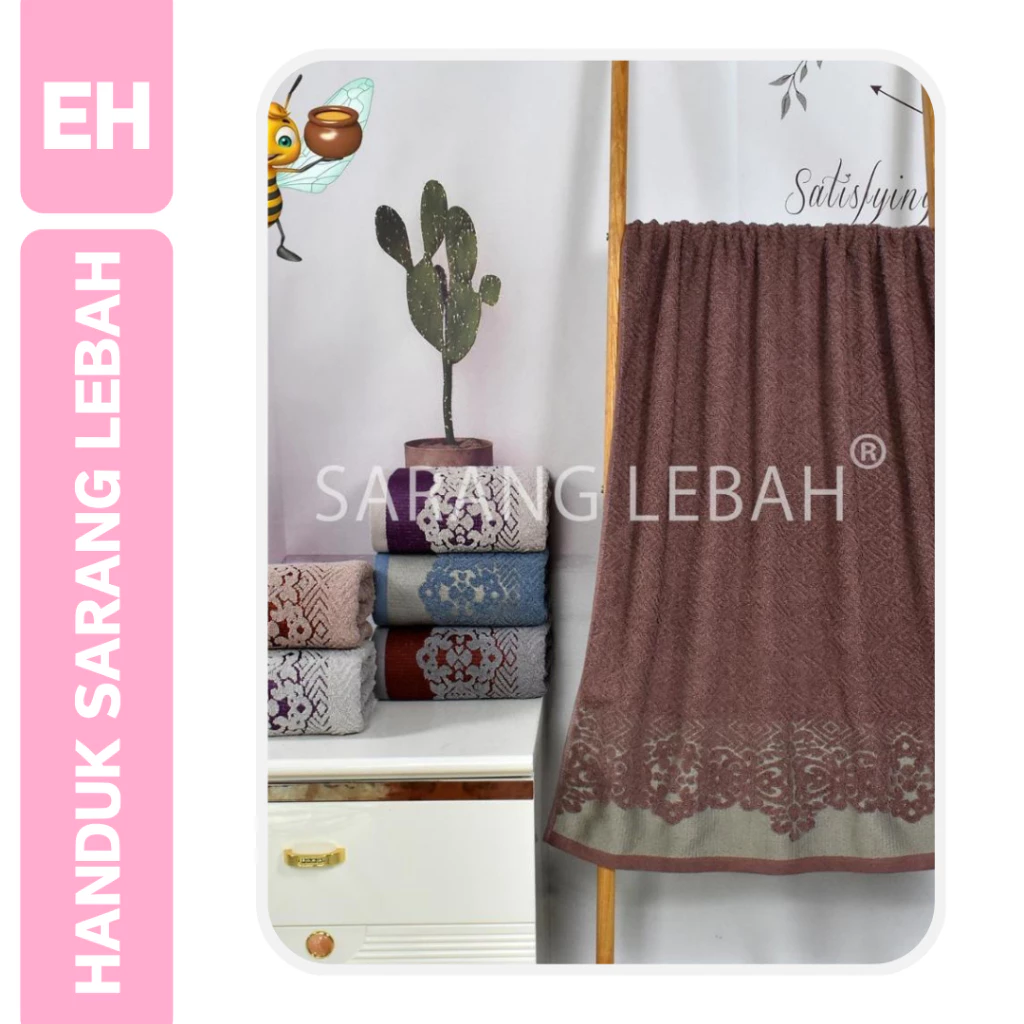 EMMEHOME - Handuk Mandi Dewasa Tebal SARANG LEBAH Jumbo - Handuk Lembut Premium Menyerap Air 70x140