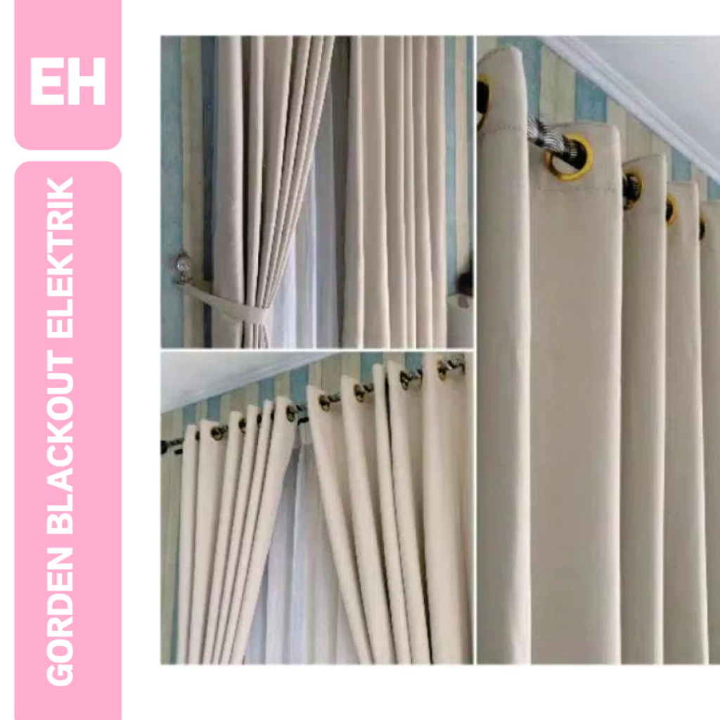 EMMEHOME - Gorden Pintu Jendela Polos FULL Blackout Premium Import Tebal 140x220