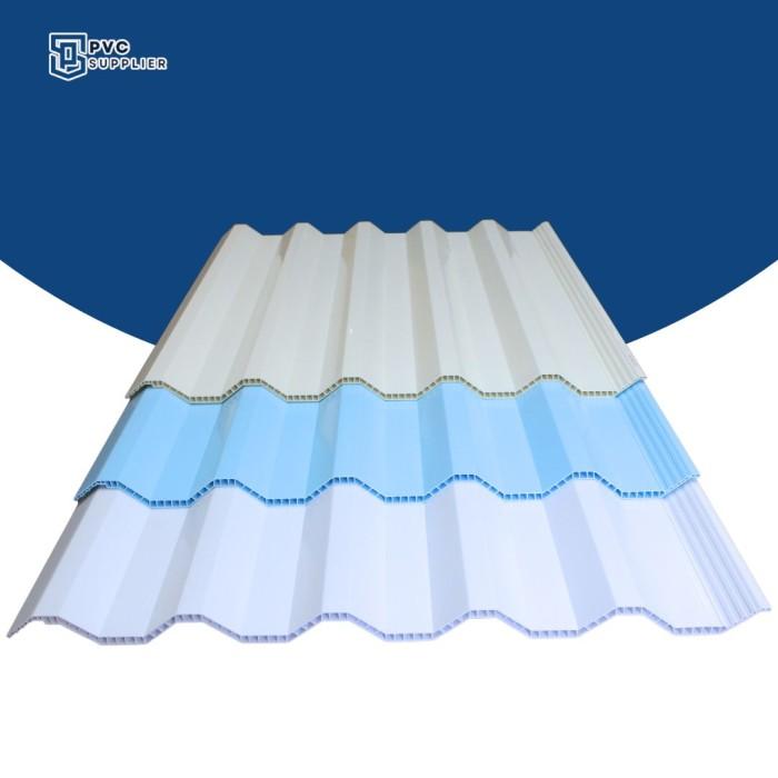 Atap uPVC Supreme Twinwall Panjang 1 meter - Putih Biru