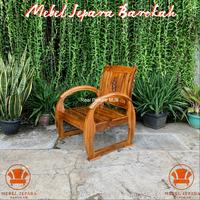 Kursi Tamu Kursi Teras Kayu Jati Motif Becak Sedan Lengan Lengkung