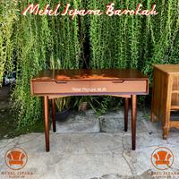 Meja Konsul Retro Kayu Jati Minimalis Meja Nakas Hias Klasik 2 Laci Serbaguna