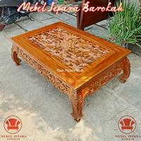 Meja Tamu Ketapang Model Ukiran Madura Kayu Jati Meja Teras Minimalis