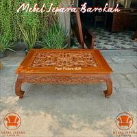 Meja Tamu Ketapang Model Ukiran Madura Kayu Jati Meja Teras Minimalis