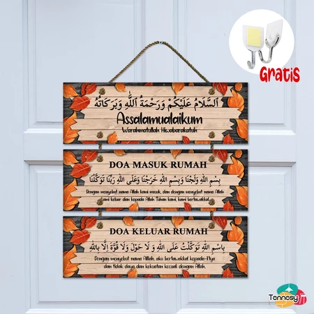 TENNESY Hiasan Dinding Gantungan Tali Susun Ayat Doa Sign Pintu Pajangan Gantung Dekorasi Rumah