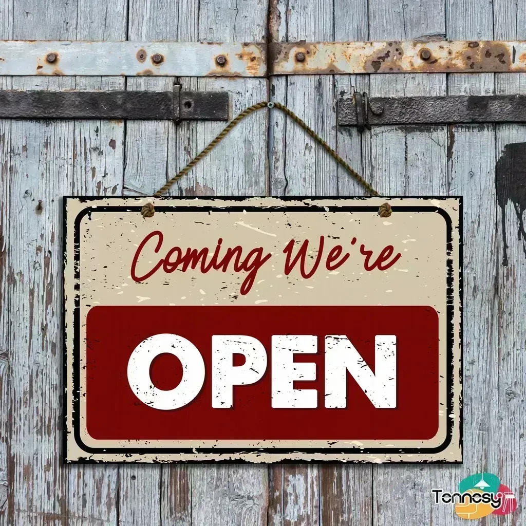 TENNESY PAJANGAN SIGN OPEN CLOSE TOKO RETRO INDUSTRIAL 30x20CM BUKA TUTUP HIASAN DINDING GANTUNG