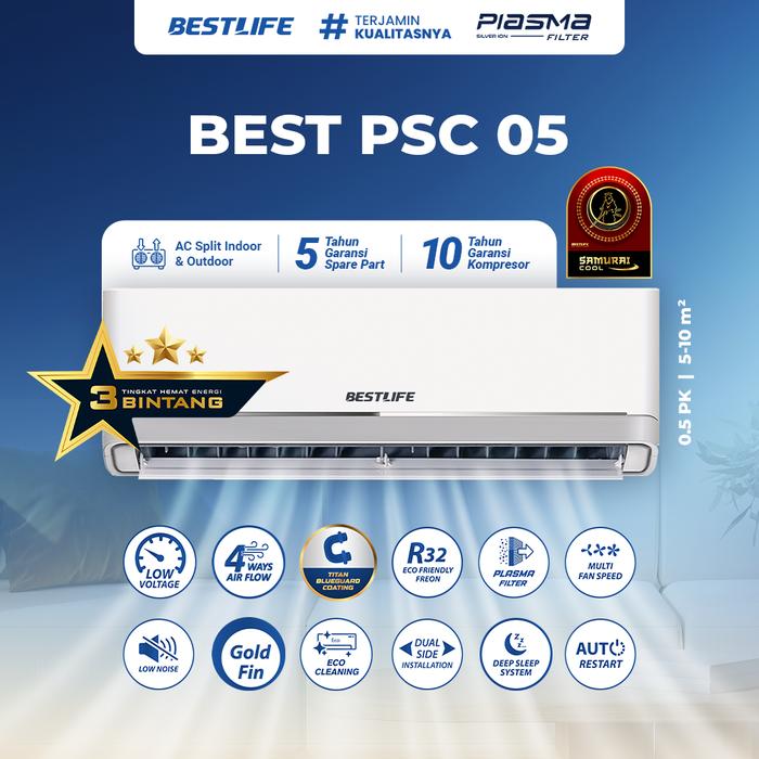 BESTLIFE Official Store - Air Conditioner Split 05PSC - AC Split 0.5 pk | AC Indoor Outdoor