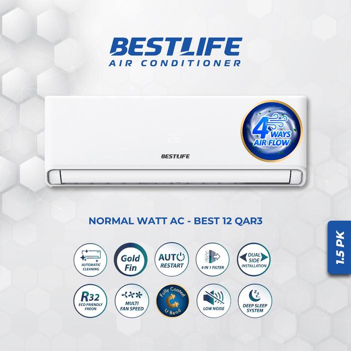 BESTLIFE Official Store - Air Conditioner Split 12QAR3 - AC Split 1.5 pk | AC Indoor Outdoor