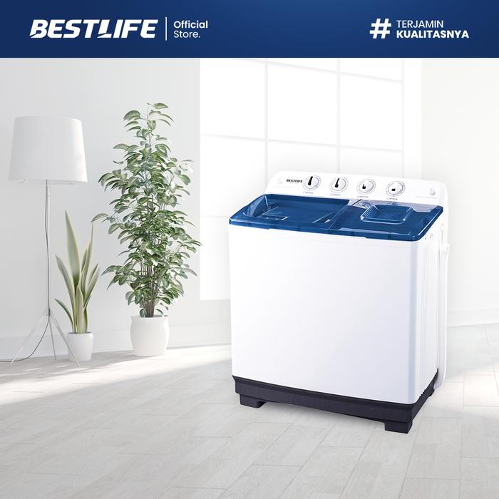 BESTLIFE Official Store - Mesin Cuci 2 Tabung Kapasitas 11 KG - Washing Maching BTW 115SW with Super Strong Pulsator untuk Membersihkan Hingga Noda Terdalam