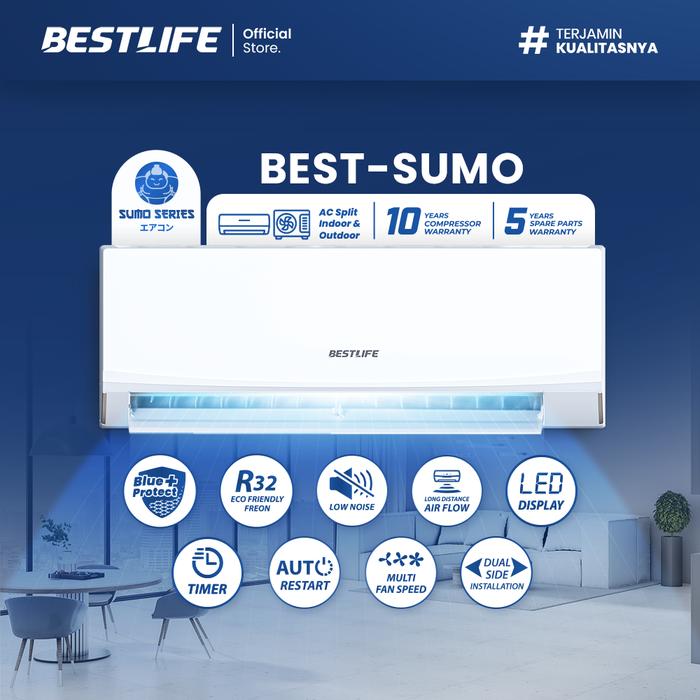 BESTLIFE Official Store - Air Conditioner Split 09 SUMO - AC Split 1 pk | AC Indoor Outdoor