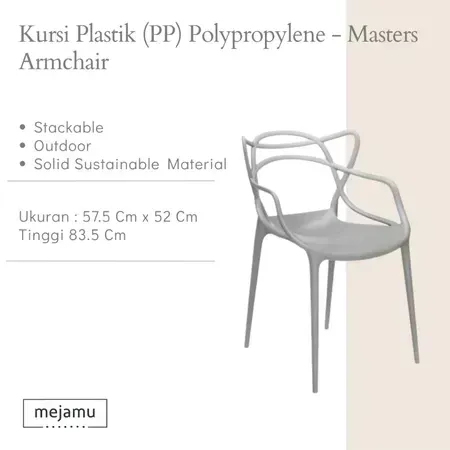 Kursi Plastik Kursi Minimalis Kursi Santai Kursi Cafe Kursi Contour Curvature Dining Chair Masters Armchair
