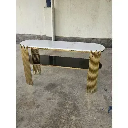 Meja Konsul Table Top Marmer Stainless Golden Console Marble Import