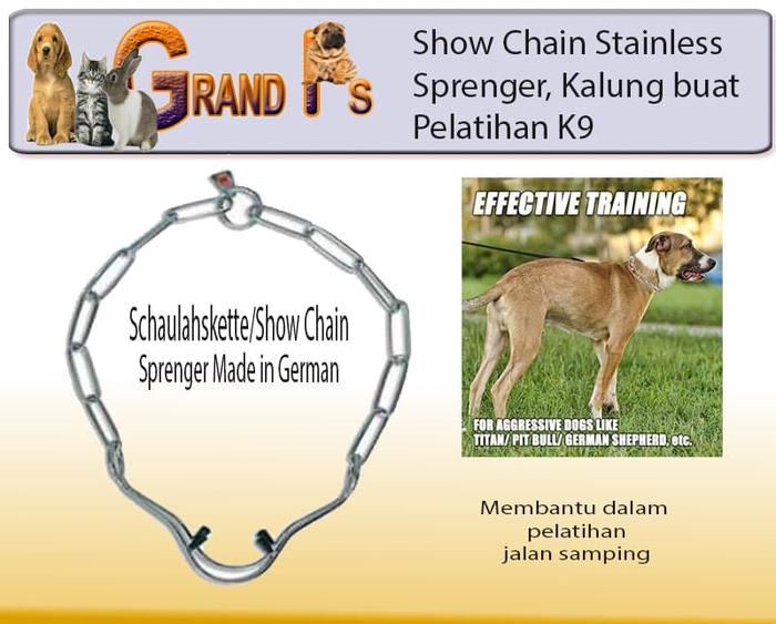 Show Chain sprenger stainless / kalung anti karat buat melatih anjing