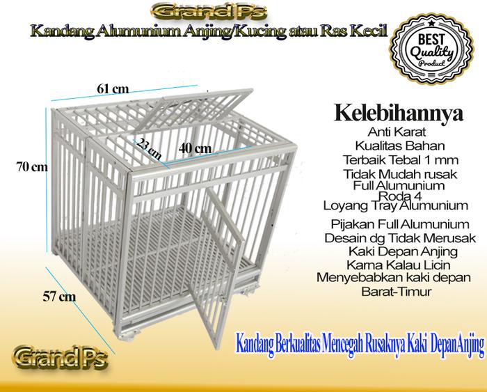 Kandang Alumunium Single Kecil Kucing anjing kecil kelinci