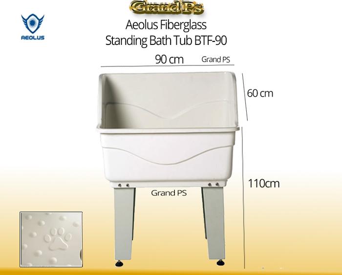 Bak Mandi Grooming Hewan AEOLUS BTF-90 Fiberglass Standing Bath Tube