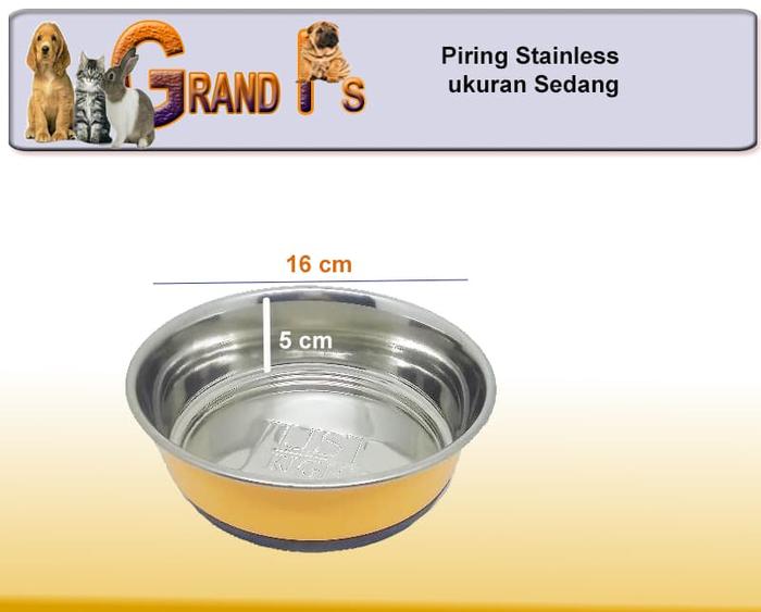 Stainless Bowl medium Tempat Makan Minum Anjing Kucing