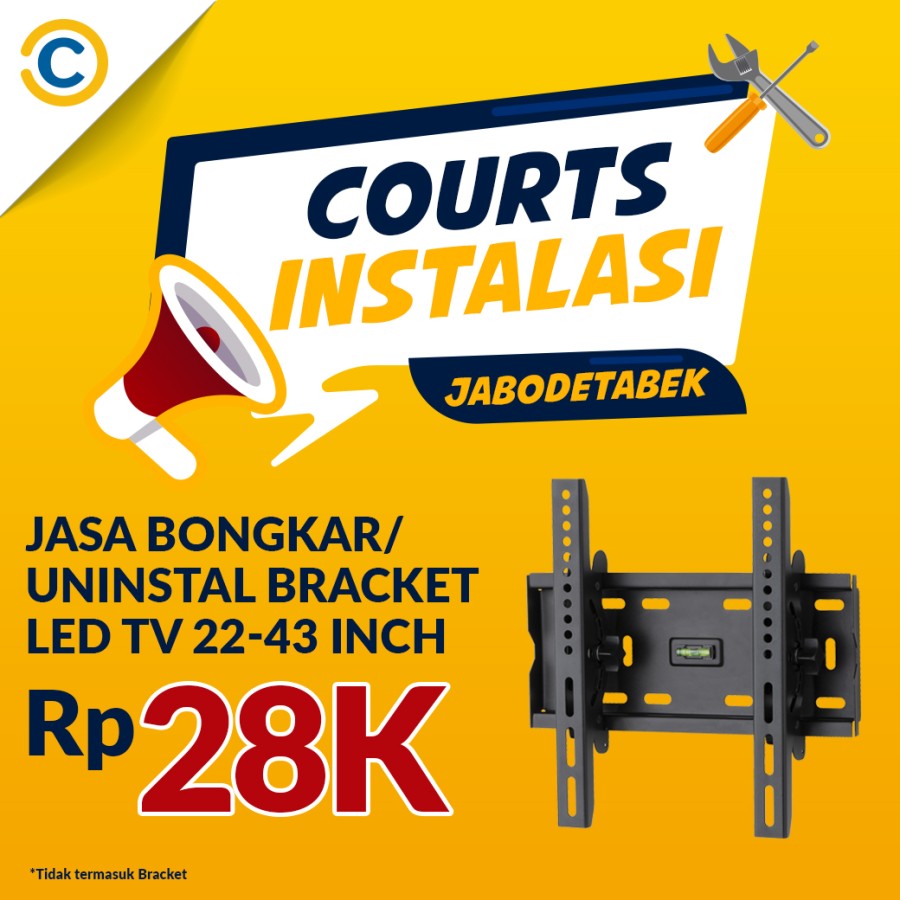 COURTS Uninstal- Bracket LED TV 22-43" Khusus JABODETABEK
