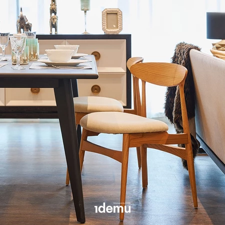 IDEMU Anaya Kursi Makan Kayu Minimalis Funiture Dining Chair