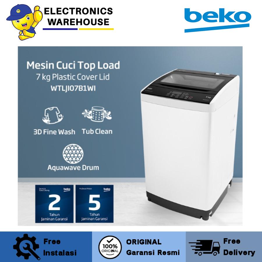 BEKO WTLJI07B1WI Mesin Cuci WTLJI 07B1WI Top Loading 7Kg