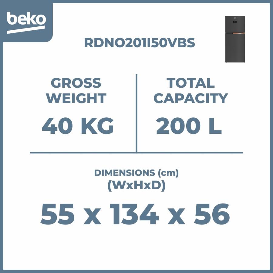 Beko RDNO201I50VBS / RDNO201 I50VBS Kulkas 2 pintu Inverter 200 Liter